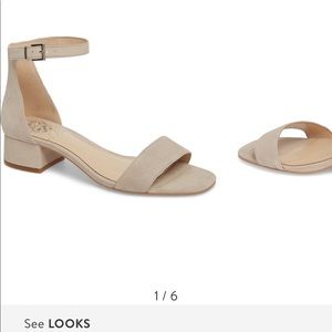 Vince Camuto 8.5 Ankle Strap Low Heels Nude